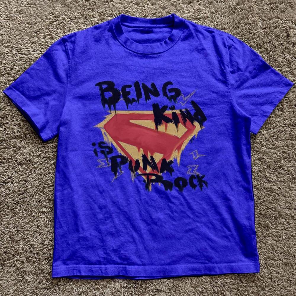 Blue Superman Punk Rock Tee